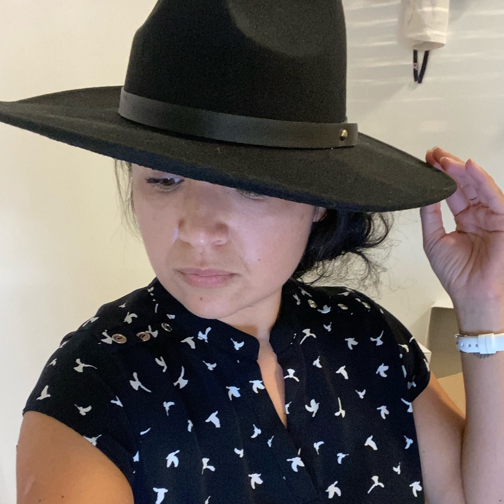 Black Faux Fedora Hat